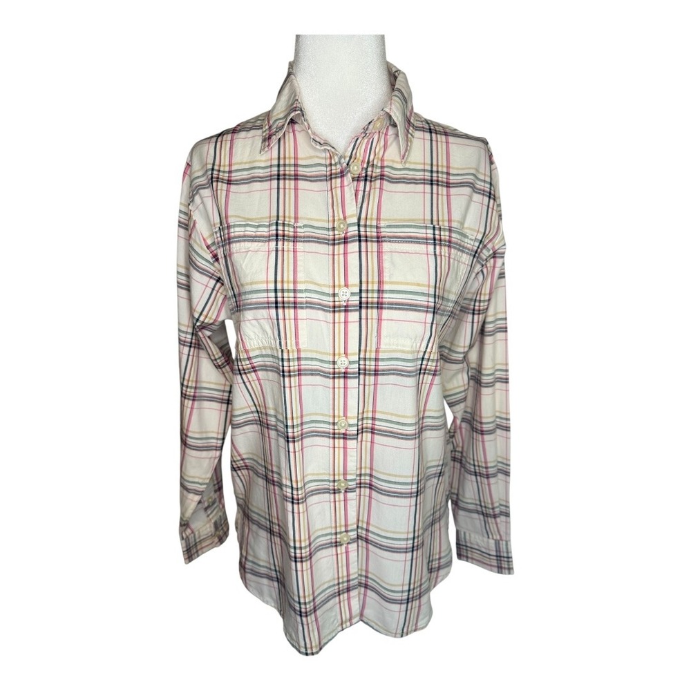 LOFT XXS Petites Plaid Button Down Shirt Long Sleeve Career‎ Casual Top NWT